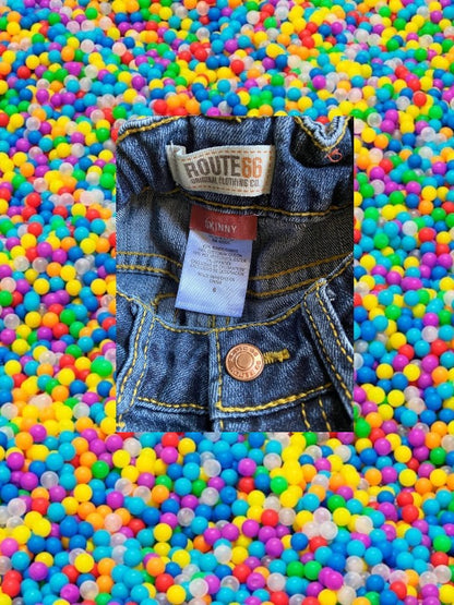 Route 66 distressed floral rhinestone skinny jeans provide a polished and stylish design