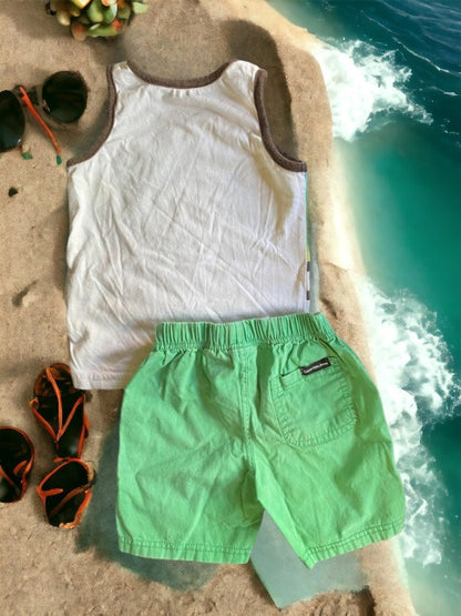 Calvin Klein Jeans striped multicolored tank top and short outfit