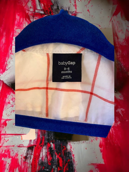 babyGap White & Red collar onesie