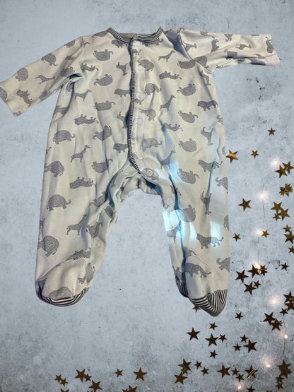 Little Me Footed Animal Cotton Onesie