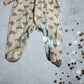 This Little Me Footed Animal Cotton Onesie features a charming powder blue design with animal motifs