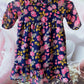 Route 66 floral ruffle dress with vibrant floral designs and elegant ruffled sleeves