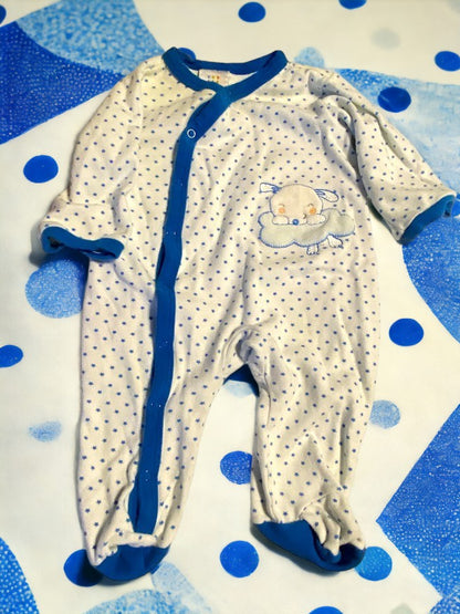 Cotton Applique Star Design One Piece Footie