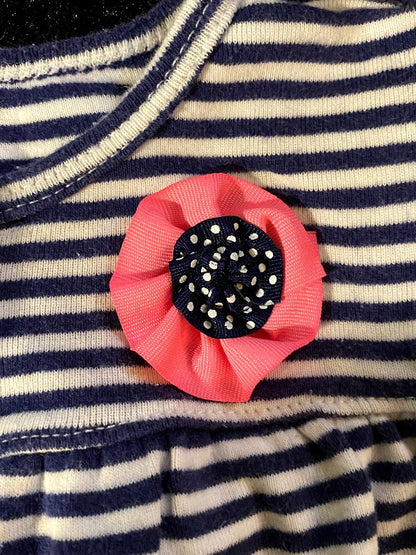 This adorable Carter's Girl Stripe Applique Floral Onesie combines comfort and charm