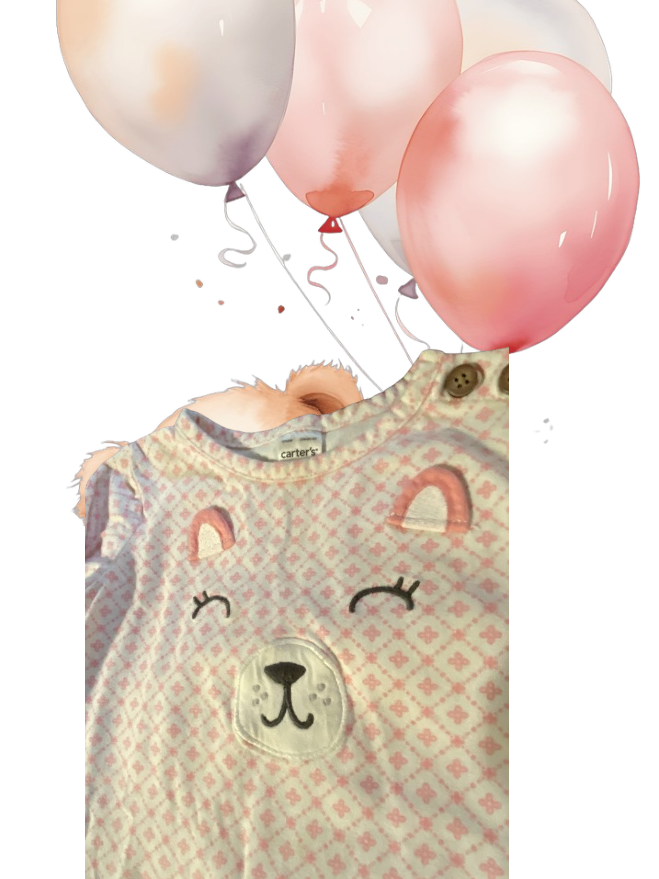 This Carter's long-sleeved top features a pretty applique bear design that's sure to delight your little one