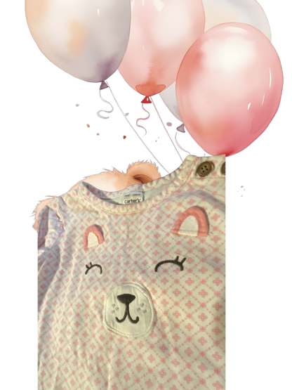 This Carter's long-sleeved top features a pretty applique bear design that's sure to delight your little one