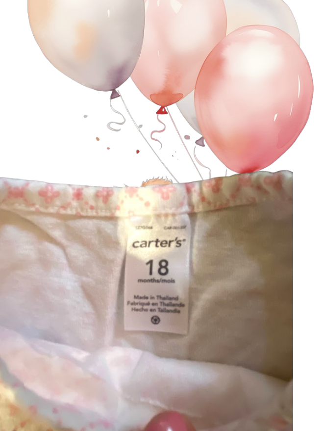 This Carter's long-sleeved top features a pretty applique bear design that's sure to delight your little one