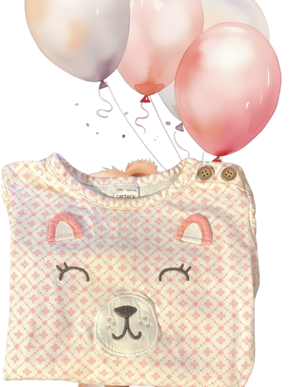 This Carter's long-sleeved top features a pretty applique bear design that's sure to delight your little one