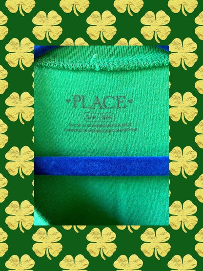 The Children's Place cotton graphic tee is designed with glitter accents and is perfect for St. Patrick's Day
