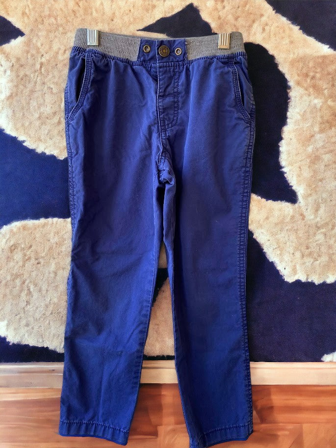 Boy's Cotton Blue and Gray Pull up Pants