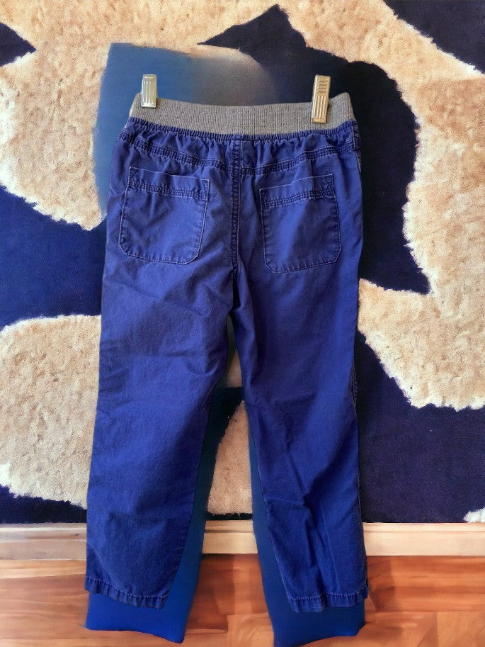 Boy's Cotton Blue and Gray Pull up Pants