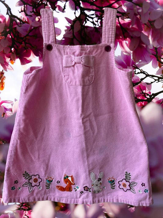 Wonderkids Embroidered Design Corduroy Dress