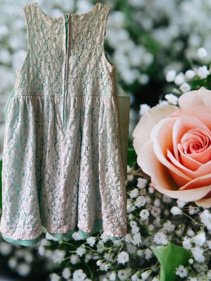 This Jessica Ann floral lace dress is the perfect choice for your little girl's next special occasion