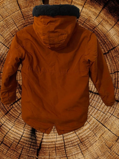 Boy's plaid coat with hood and stylish plaid lining