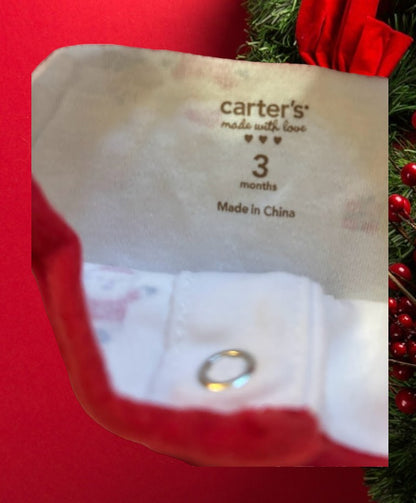 Festive Santa's Helper cotton baby bodysuit Christmas footie