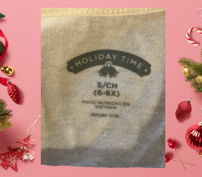 Holiday Time Girl's Christmas Graphic Long Sleeve Tee