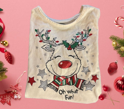 Holiday Time Girl's Christmas Graphic Long Sleeve Tee