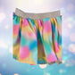 The Wonder Nation colorful reversible skirt features vibrant rainbow colors on one side and mesh with metallic dot designs on the other