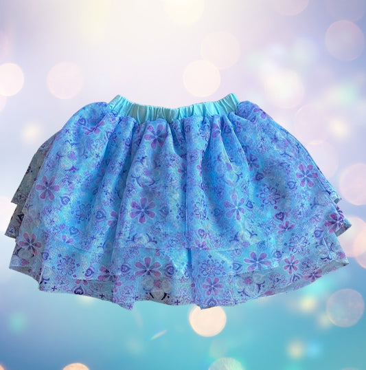 This Disney Collection Floral Layered Mesh Skirt lets your little ones twirl and play with ease