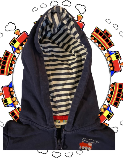 This MiniBamba Cotton Stripe Hooded Sweatshirt is perfect for your little adventurer