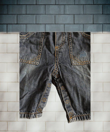 The Children's Place distressed jean overalls are designed to keep your baby boy comfortable and stylish