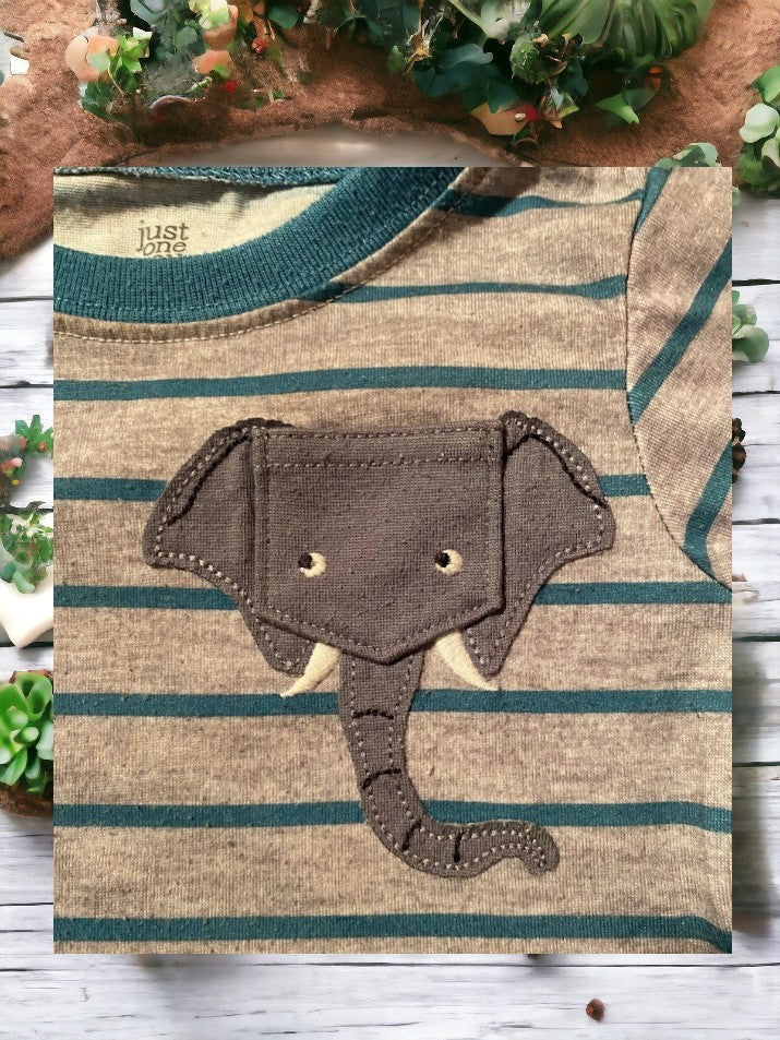 With a fun elephant design and striped pattern, your child will love wearing this cozy set at bedtime.