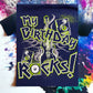 "My Birthday Rocks!" graphics add cool flair to this awesome birthday t-shirt