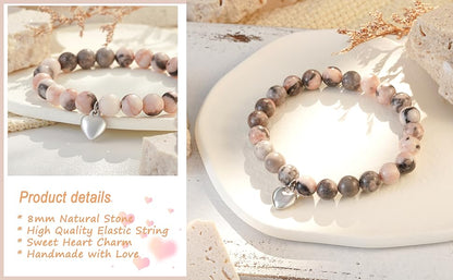 Valentines Day Heart Bracelet Gift for Daughter