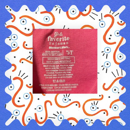 Member’s Mark design pajama top with vibrant glitter graphics