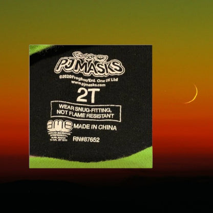 This pajama top features your favorite characters from PJMasks, every boy's favorite show and Night Time Heros