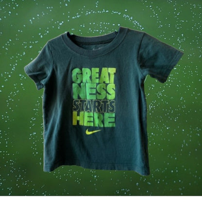 This Nike "Greatness Starts Here" Boy Graphic Tee is designed for active toddlers who are always on the go