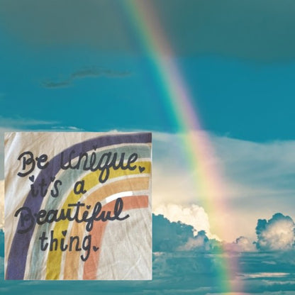 Old Navy rainbow graphic tee features vibrant graphics and uplifting messaging