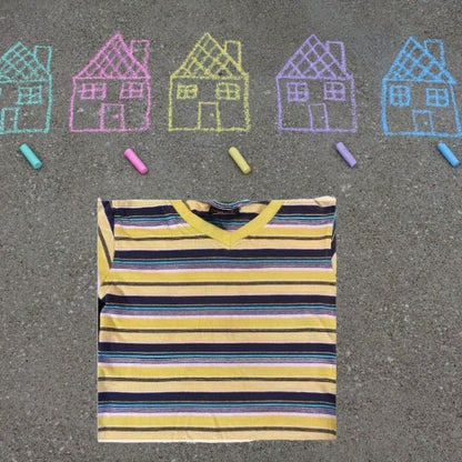 The Quad Seven Boys Cotton V-Neck Stripe Shirt is made with high-quality materials, providing durability and comfort for your little one