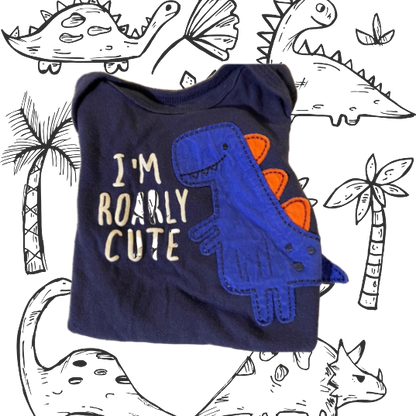 This Gerber Onesies features a cool dinosaur design and convenient snap closure for easy dressing your little one