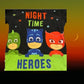 This pajama top features your favorite characters from PJMasks, every boy's favorite show and Night Time Heros