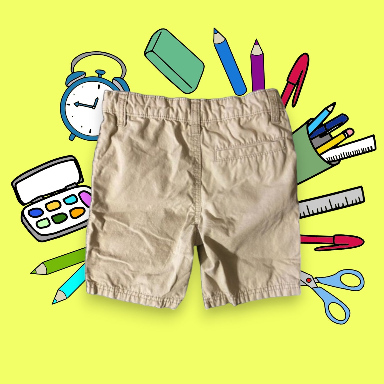 These boy's khaki cotton shorts are both stylish and trendy