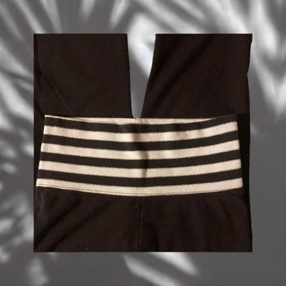 Black & White Glitter Stripe Leggings