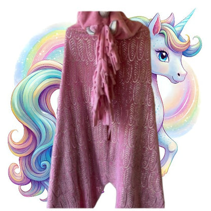 Effortlessly transform your cozy sleepovers into magical adventures with our Justice silver sparkle unicorn design hoodie blanket wrap