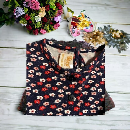 Pretty little girl's beautiful all-over floral dress