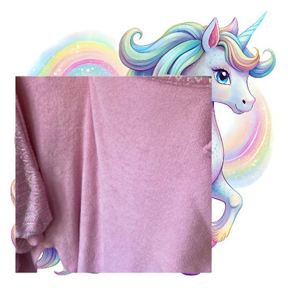 Effortlessly transform your cozy sleepovers into magical adventures with our Justice silver sparkle unicorn design hoodie blanket wrap