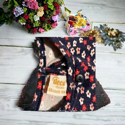 Pretty little girl's beautiful all-over floral dress