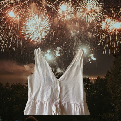 This beautiful Shrinking Violet cotton dress boasts a crocheted design