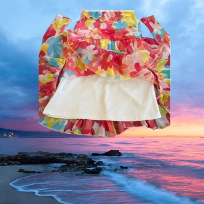 Koala Kids floral ruffle dress boasts a sleeveless, ruffle neckline and convenient pull over design