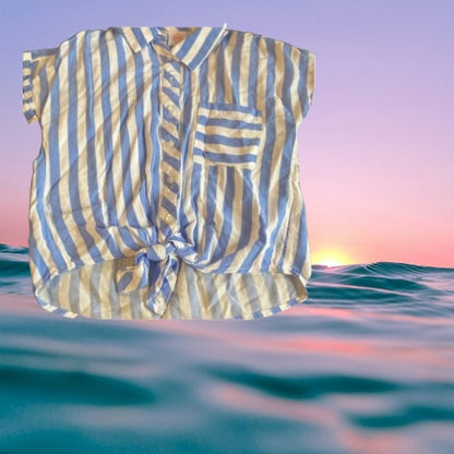 Wonder Nation Stripe Collar Top