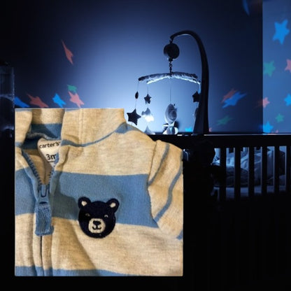 Carter’s hooded and footless cotton one-piece is super soft and adorable