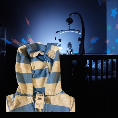 Carter’s hooded and footless cotton one-piece is super soft and adorable