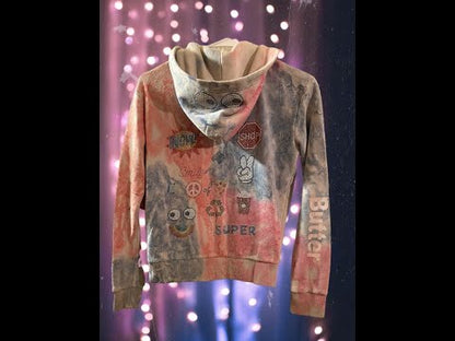 With its vibrant colors and unique bling design, this Butter girls tie dye hoodie is perfect for adding a bold touch to any outfit