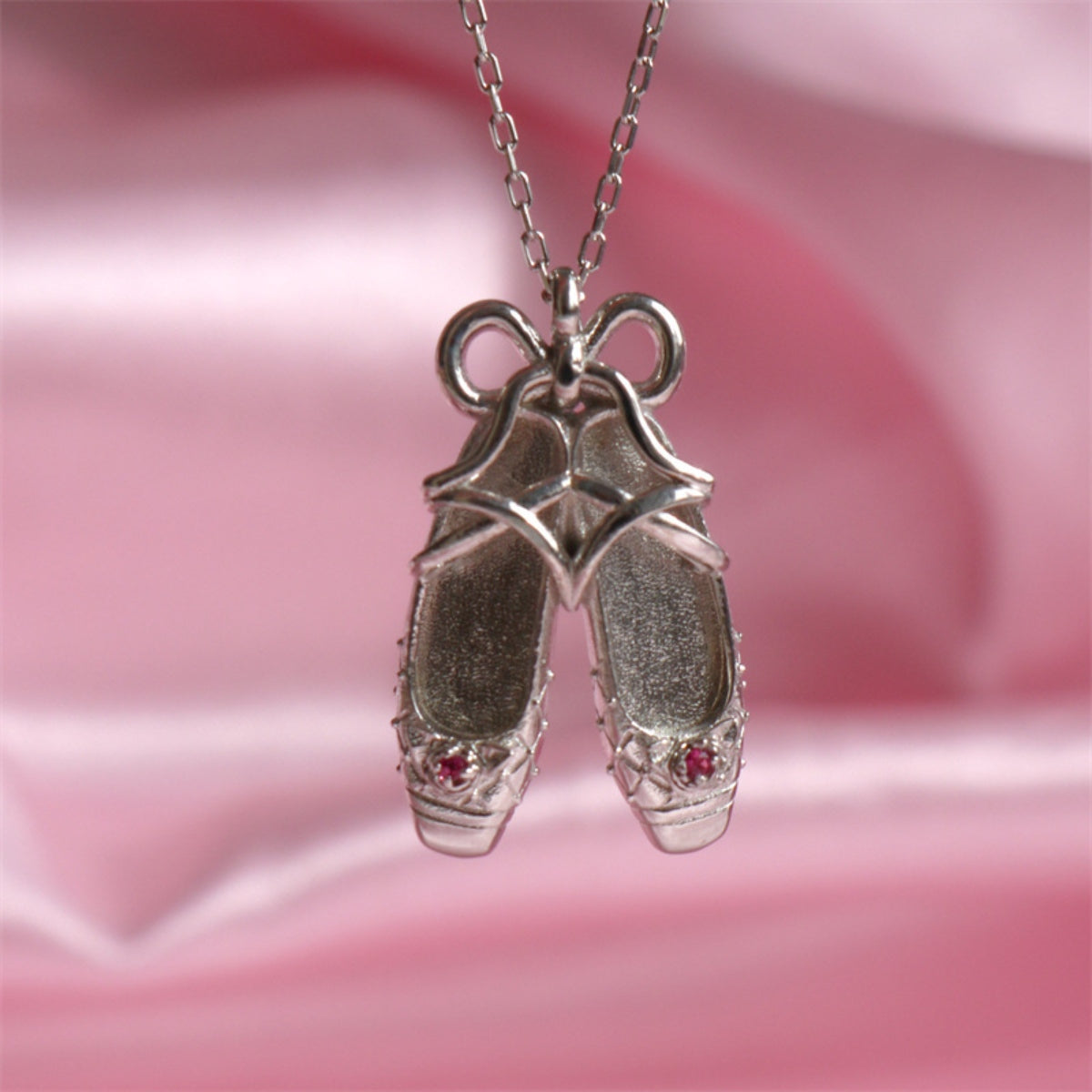 Ballet shoe pendant necklace is a beautiful addition to any collection