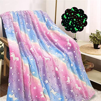 Unicorns Soft Blanket Glow in The Dark