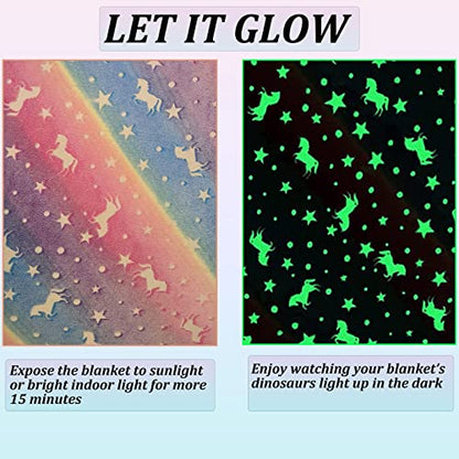 Unicorns Soft Blanket Glow in The Dark